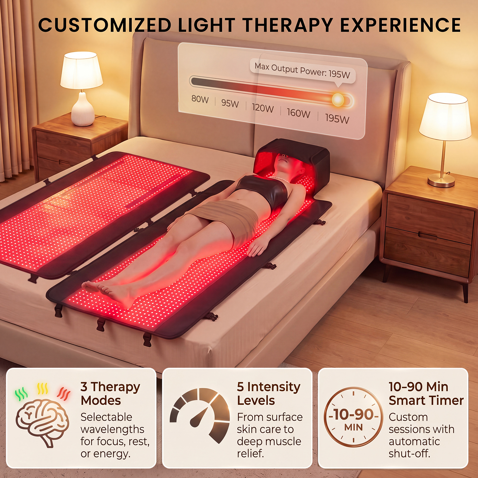 2880LEDs Red Light Therapy Mat - Galvanic Skin Sensor avaliação e preço