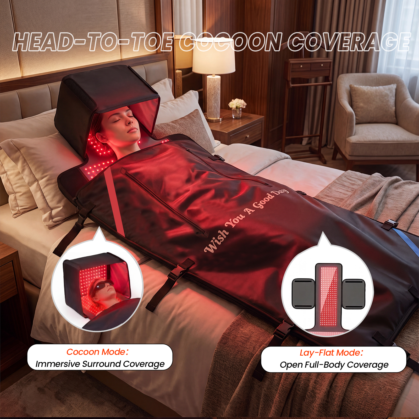 2880LEDs Red Light Therapy Mat - Galvanic Skin Sensor avaliação e preço