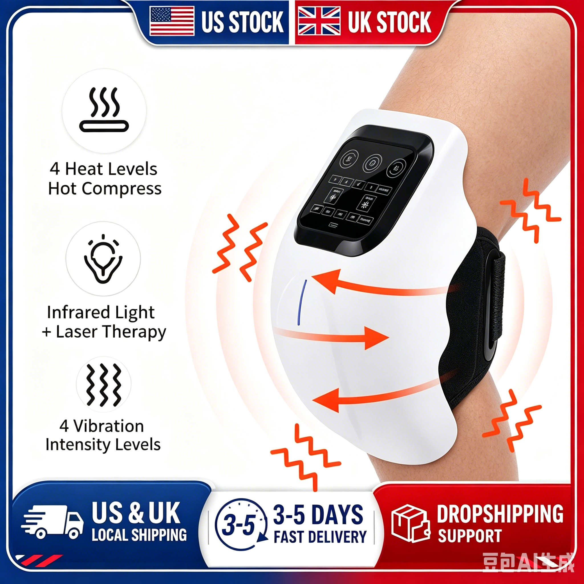 Infrared Knee Massager With 4- - Smart Knee Wrap avaliação e preço