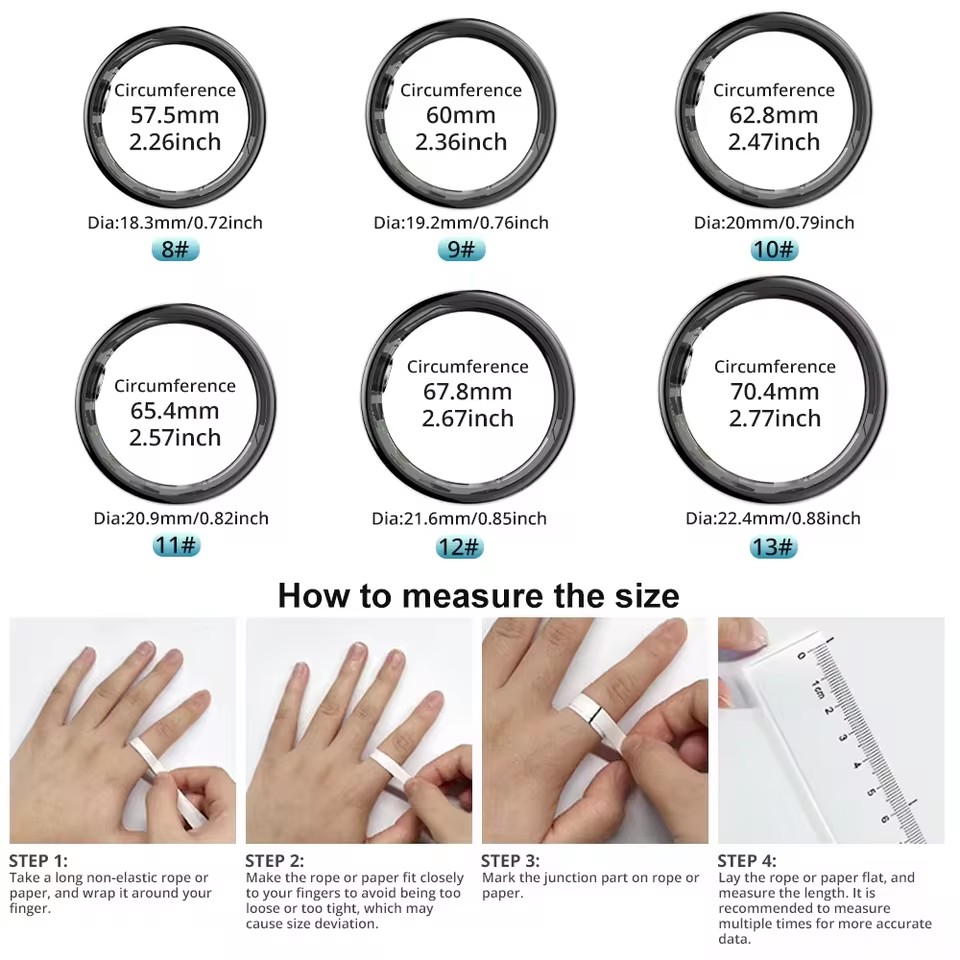 R09 Smart Ring Men Women with  - Temperature Ring Skin avaliação e preço