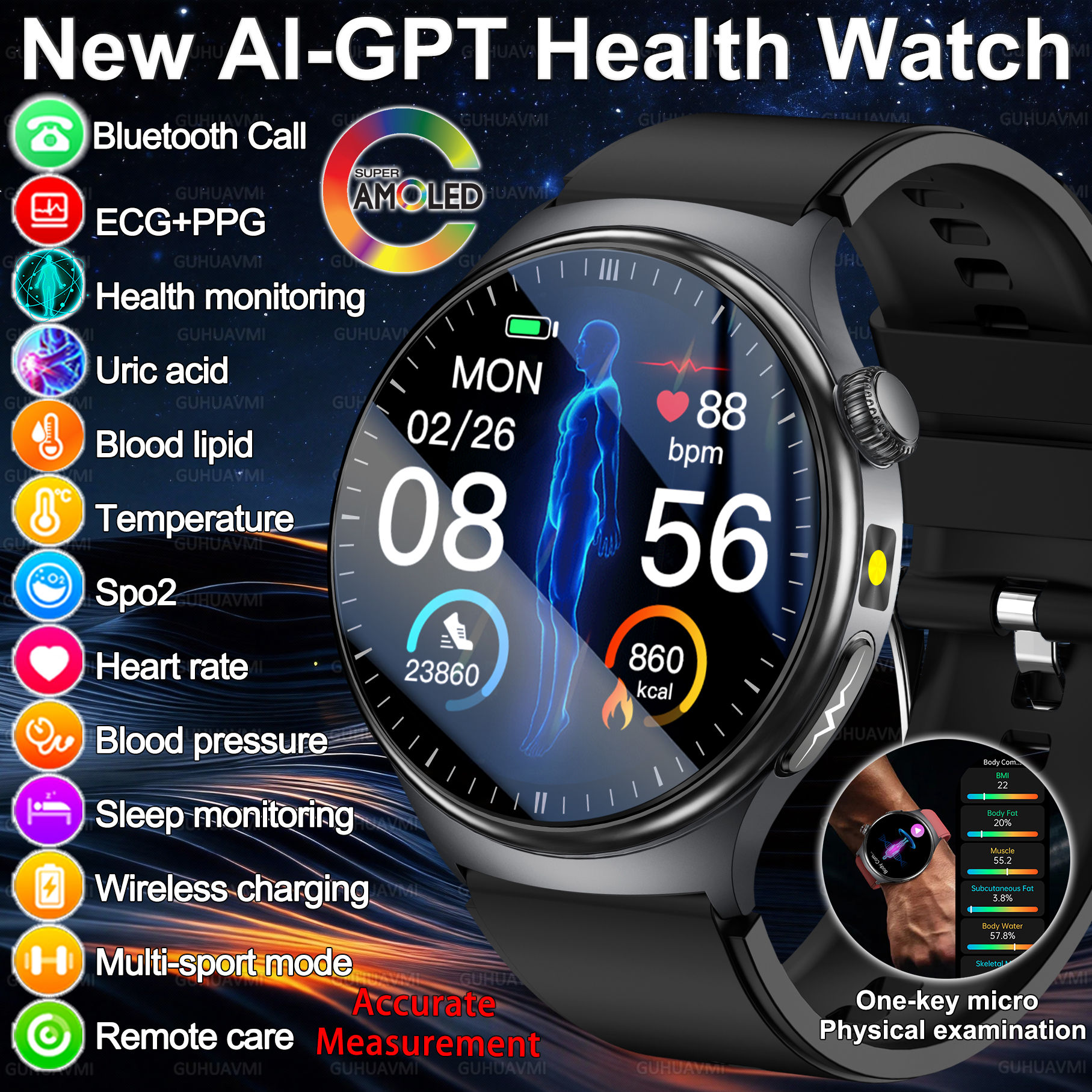 2026 New Accurate Diagnosis Sm - Fall Detection Watch avaliação e preço