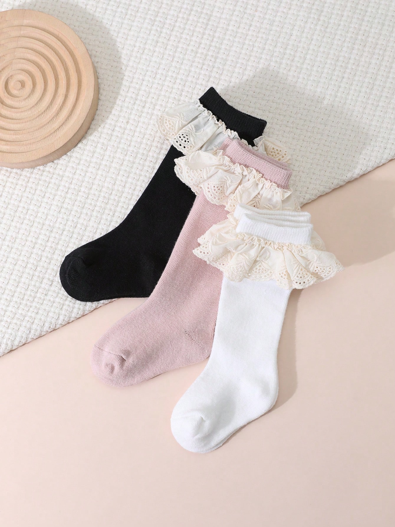 3Pairs Toddler Girls Lace Ruff - Baby Sock Oximeter avaliação e preço