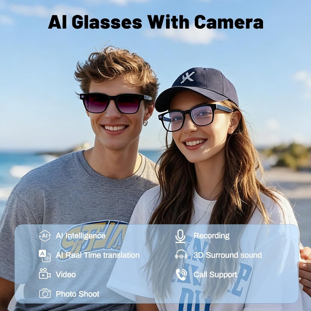 AI Translation, Bluetooth Call - Smart Glasses Lens avaliação e preço