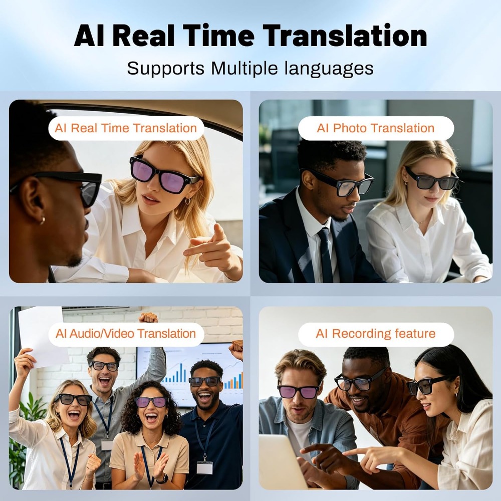 AI Translation, Bluetooth Call - Smart Glasses Lens avaliação e preço