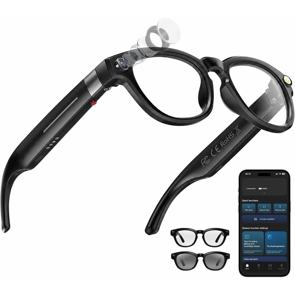 Smart Glasses: 4K Camera, Blue - Smart Glasses Lens avaliação e preço
