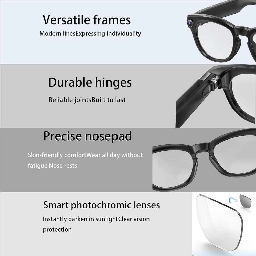 Smart Glasses: 4K Camera, Blue - Smart Glasses Lens avaliação e preço
