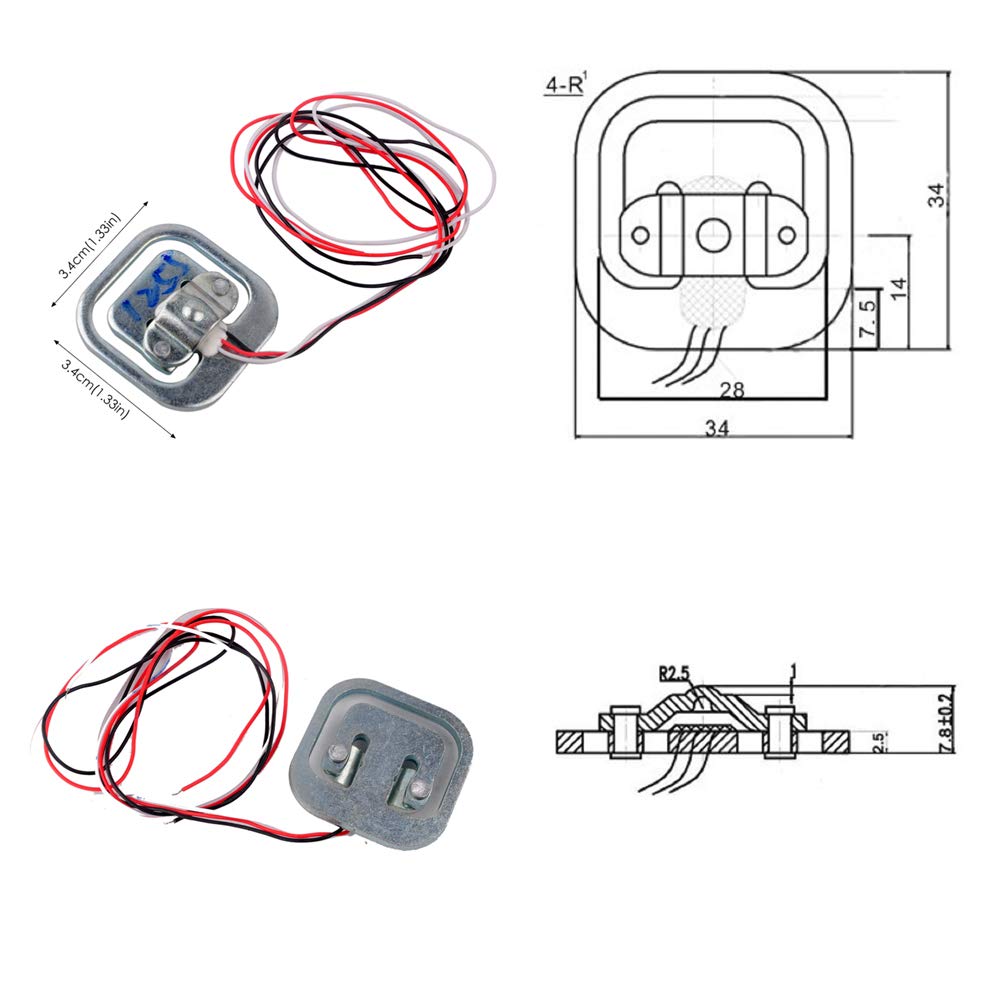 4pcs 50kg Load Cell Half Bridg - Muscle Sensor Emg avaliação e preço