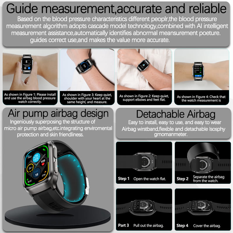 2026 New Blood Pressure Air Pu - Fall Detection Watch avaliação e preço