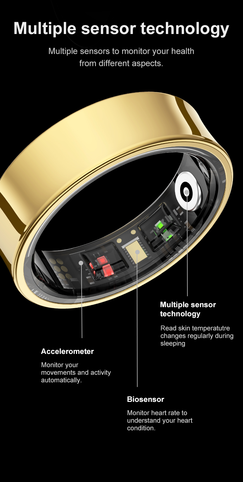 2026 Smart Ring R09 5ATM Water - Temperature Ring Skin avaliação e preço