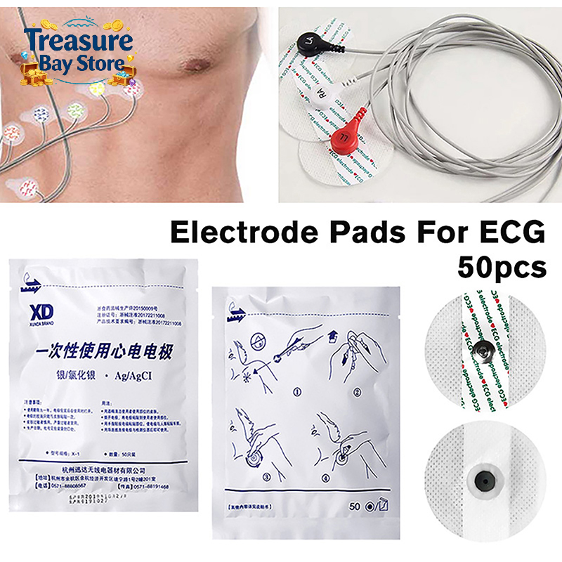 50pcs ECG Electrodes  Disposab - Ecg Patch Monitor avaliação e preço