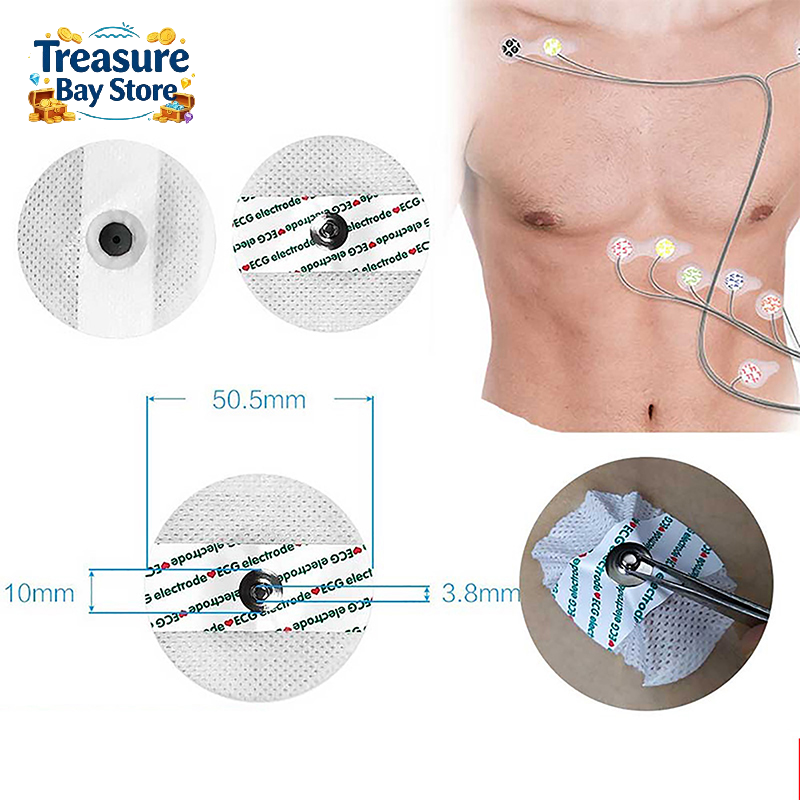 50pcs ECG Electrodes  Disposab - Ecg Patch Monitor avaliação e preço